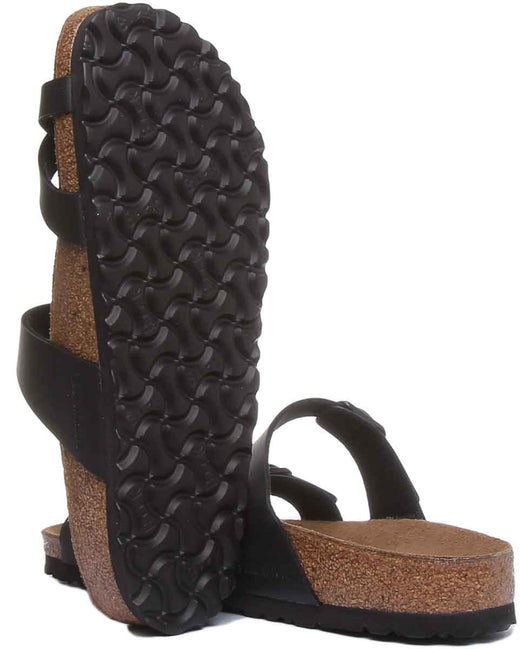 Sandalia Birkenstock Mayari eléctrica con tiras metálicas para mujer en negro