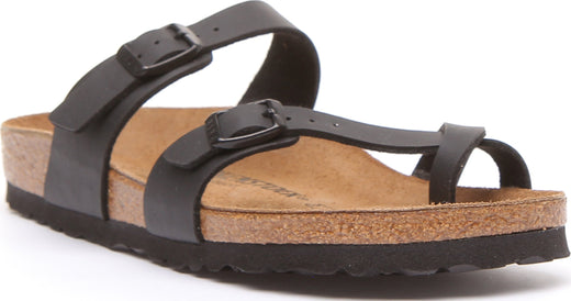 Birkenstock Mayari sandal med remmar i nubuckläder för kvinnor i svart