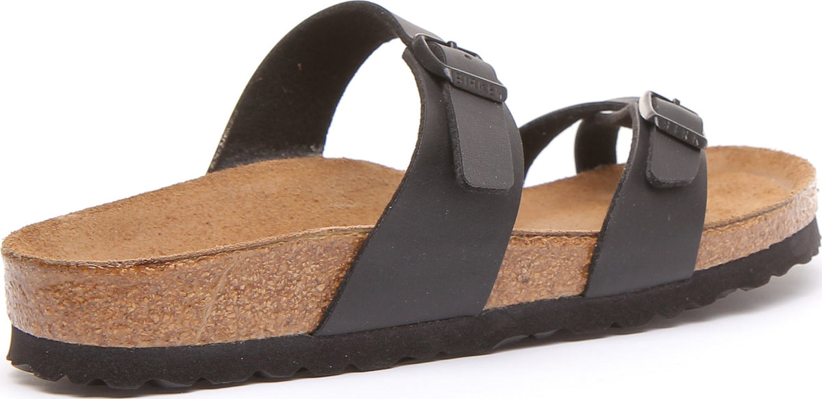 Birkenstock Mayari sandalen met nubuck leren riemen voor dames in zwart