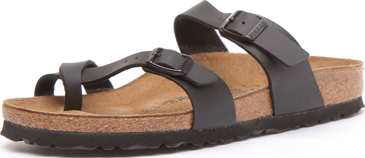 Birkenstock Mayari sandal med remmar i nubuckläder för kvinnor i svart