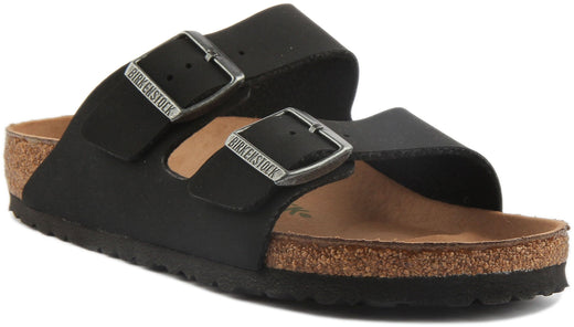 Birkenstock Arizona Vegan sandalen voor dames in Birko Flor zwart