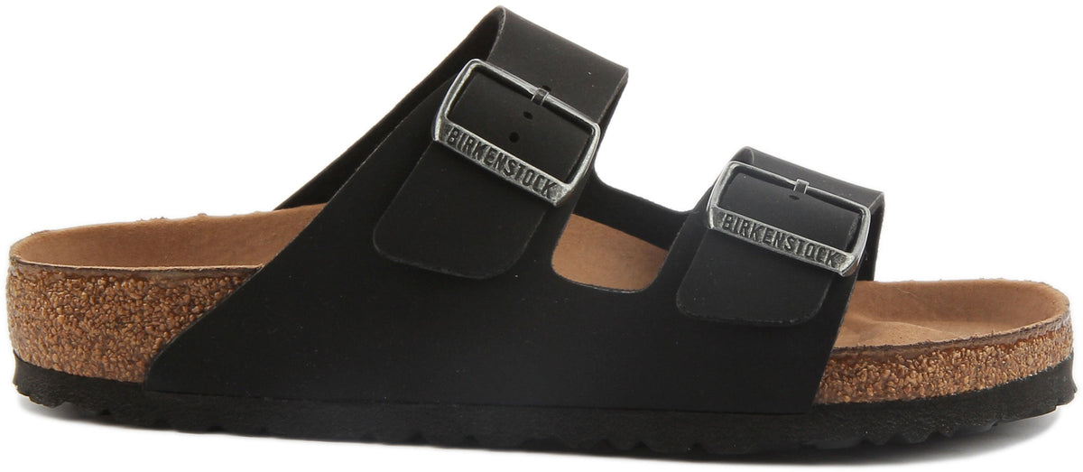 Birkenstock Arizona Vegan sandalen voor dames in Birko Flor zwart