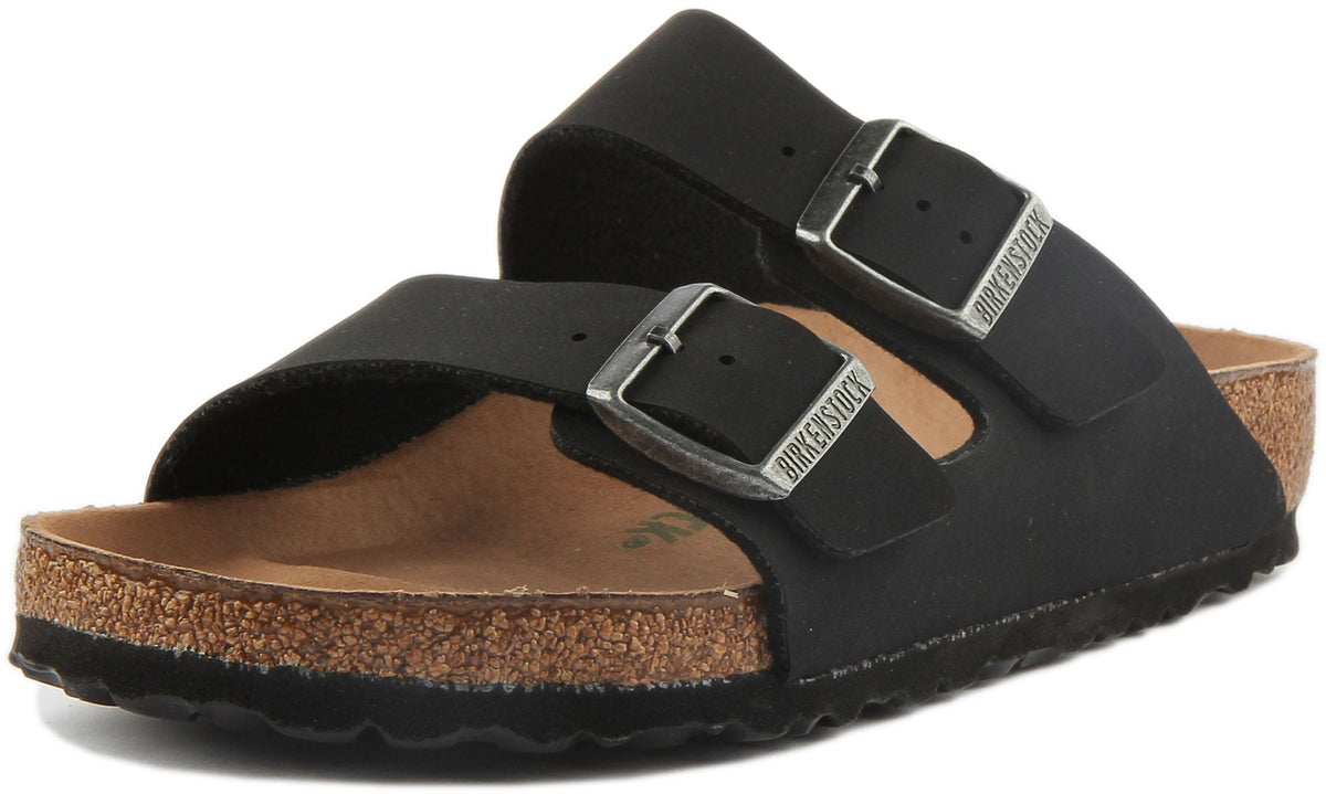 Birkenstock Arizona Vegan sandalen voor dames in Birko Flor zwart