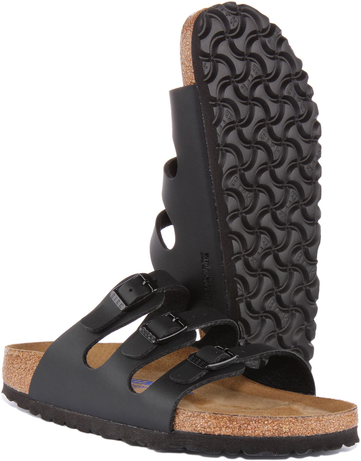 Birkenstock Florida Sandales Birko Flor à trois lanières pour femmes en noir