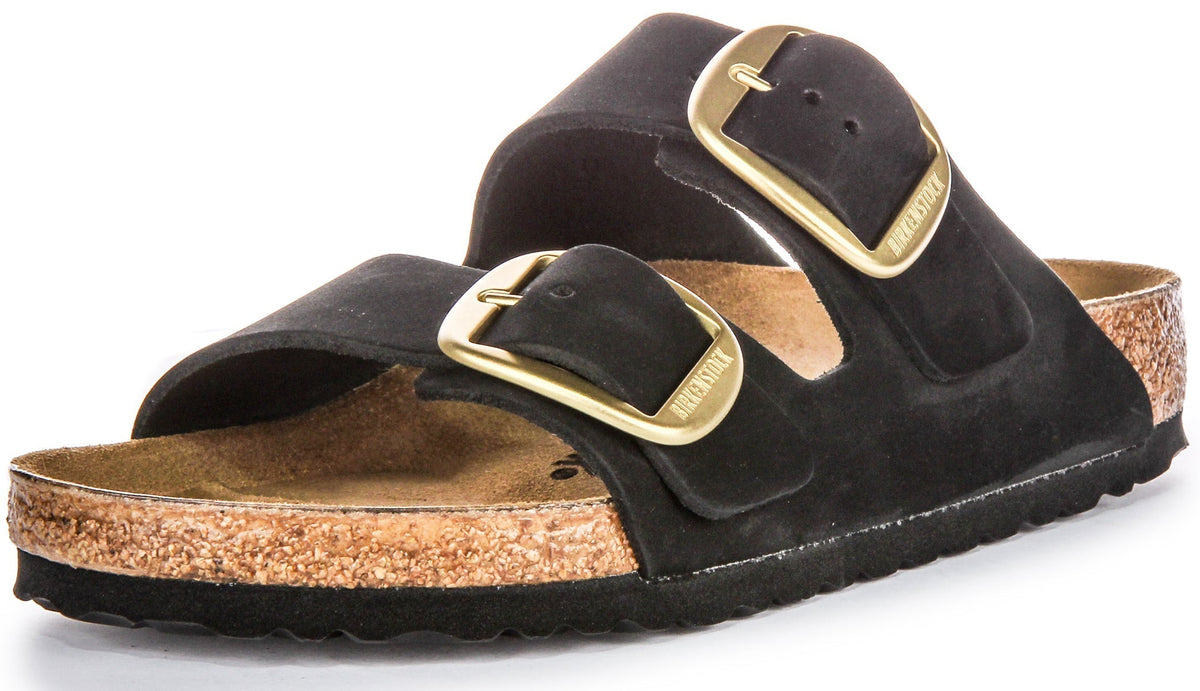 Sandalias Birkenstock Arizona Big Buckle de ante para mujer en negro
