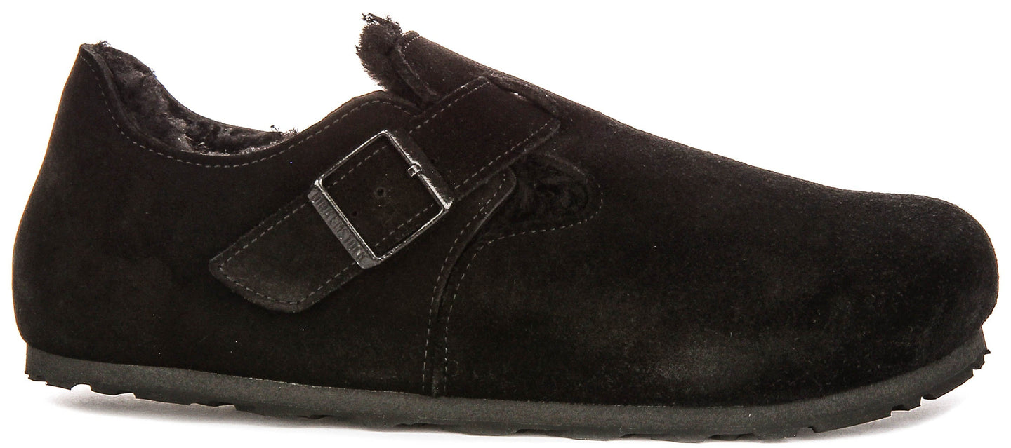 Birkenstock London Sherling In Black | Regular Fit