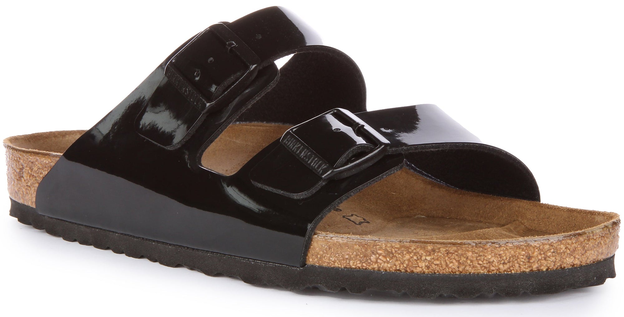Birkenstock Arizona Sandalo in vernice Birko Flor in nero lucido