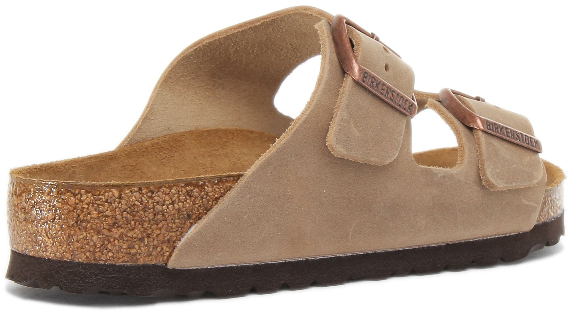 Sandales Birkenstock Arizona à deux brides en cuir nubuck huilé pour femmes en brun
