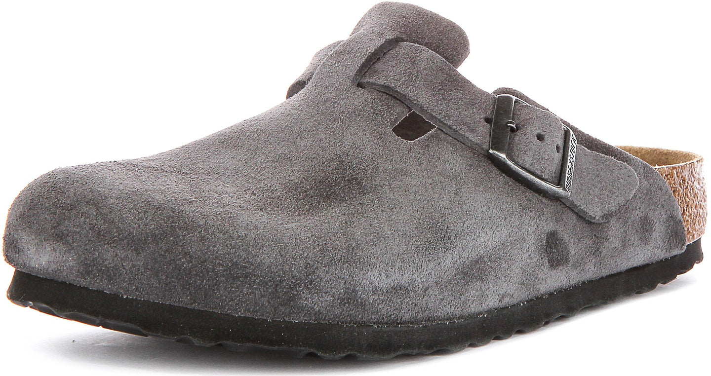 Birkenstock Boston Bs In Charcoal | Regular Fit