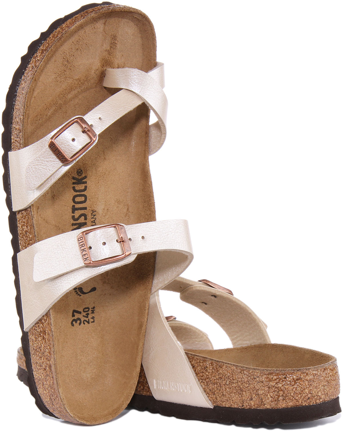 Birkenstock Mayari Sandales en Birko Flor pour femmes en crème