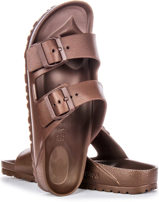 Sandalias Birkenstock Arizona Eva de caucho para mujer en marrón oscuro