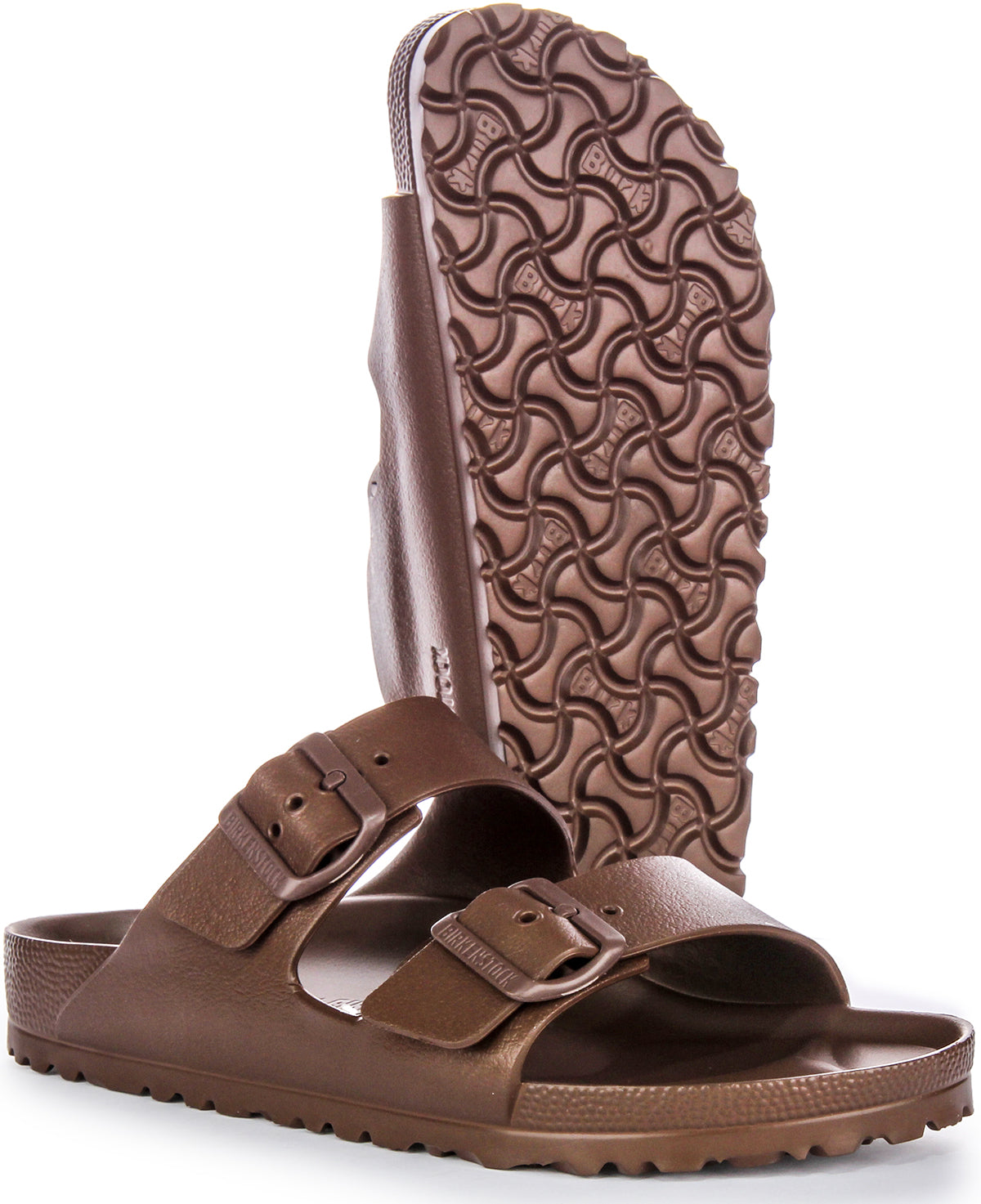 Sandalias Birkenstock Arizona Eva de caucho para mujer en marrón oscuro