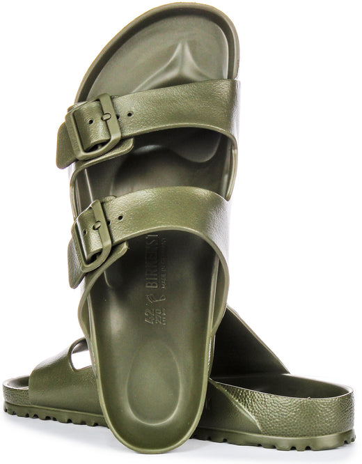 Birkenstock Arizona EVA Sandales à Deux Brides en Caoutchouc Style EVA Sandales en Kaki