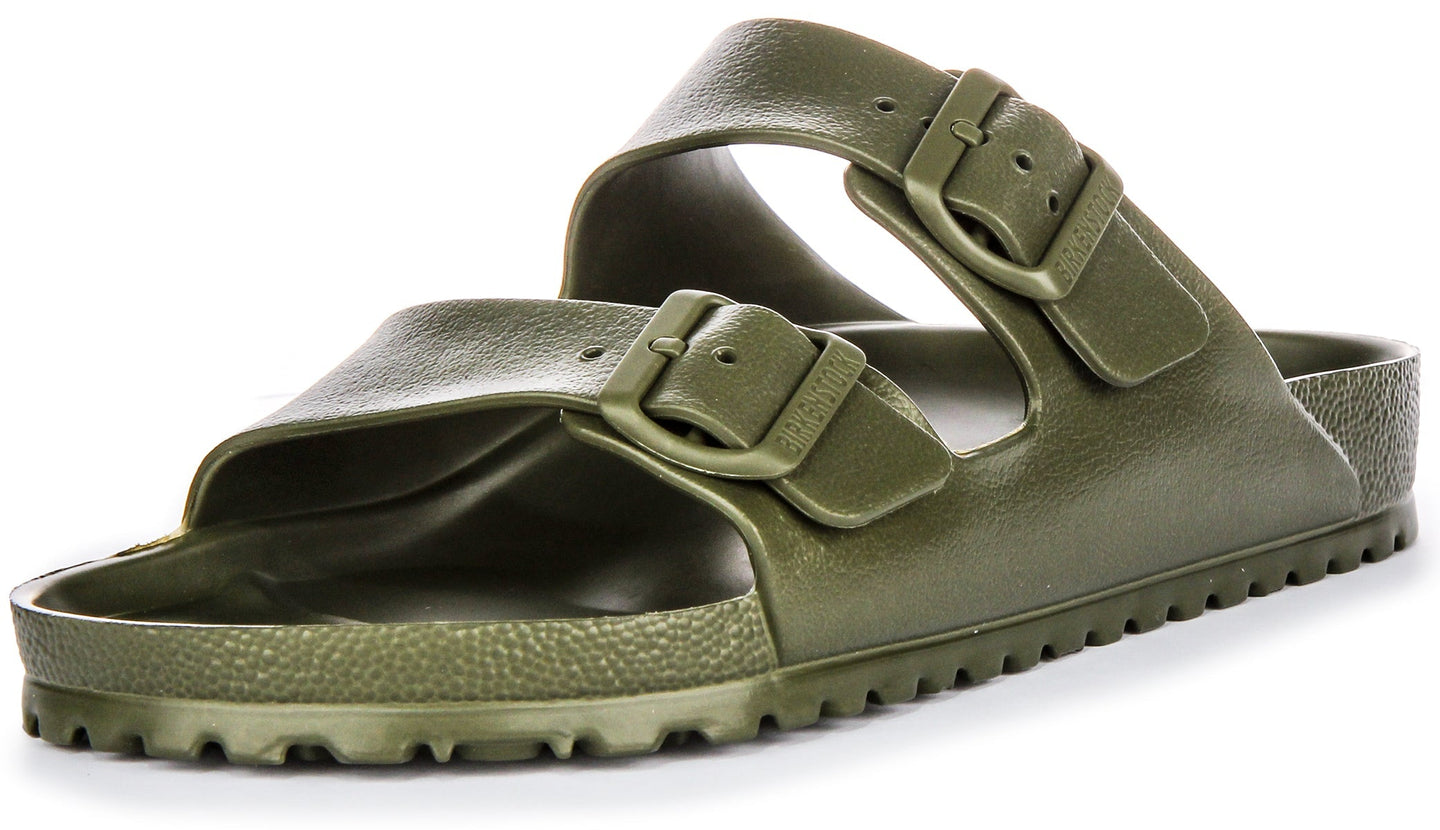 Birkenstock Arizona EVA Sandales à Deux Brides en Caoutchouc Style EVA Sandales en Kaki