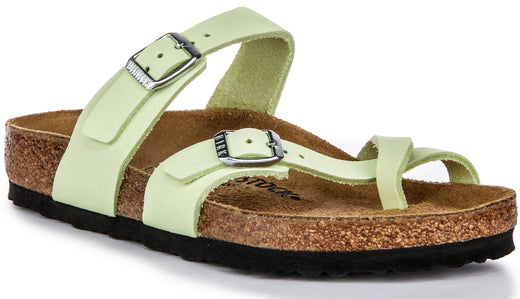 Birkenstock Mayari Sandales Femme en Nubuck avec Boucle et Bride en Lime