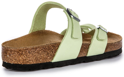 Birkenstock Mayari Sandales Femme en Nubuck avec Boucle et Bride en Lime