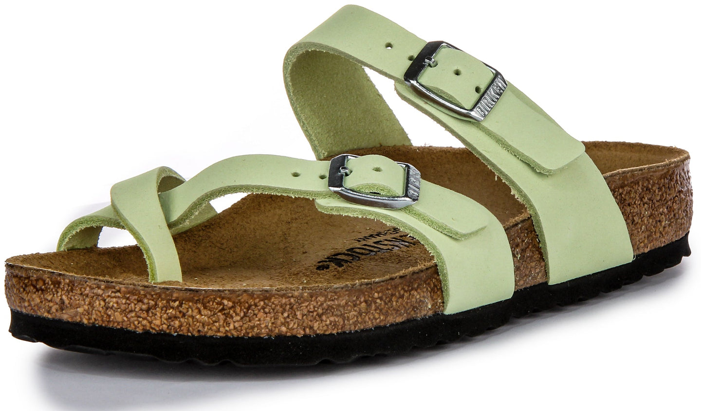 Birkenstock Mayari Sandales Femme en Nubuck avec Boucle et Bride en Lime