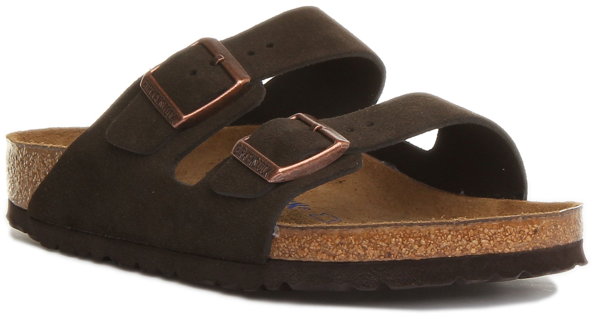 Sandale Birkenstock Arizona BS à double lanière en cuir pour femme en moka