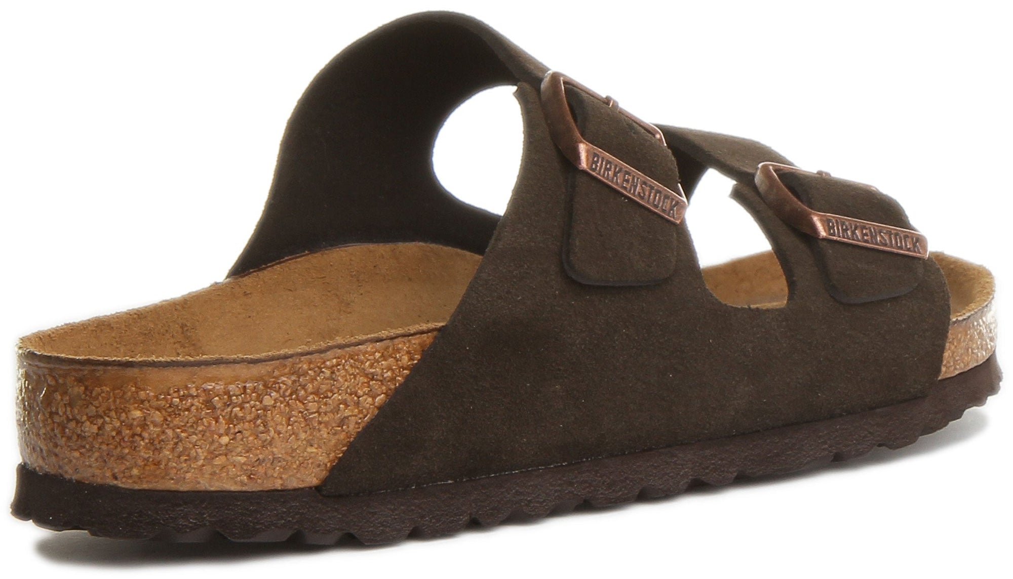 Sandale Birkenstock Arizona BS à double lanière en cuir pour femme en moka