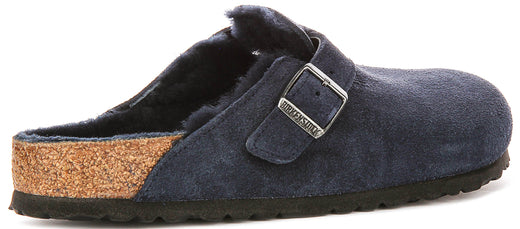 Birkenstock Boston Shearling in Blu Navy | Vestibilità Regolare