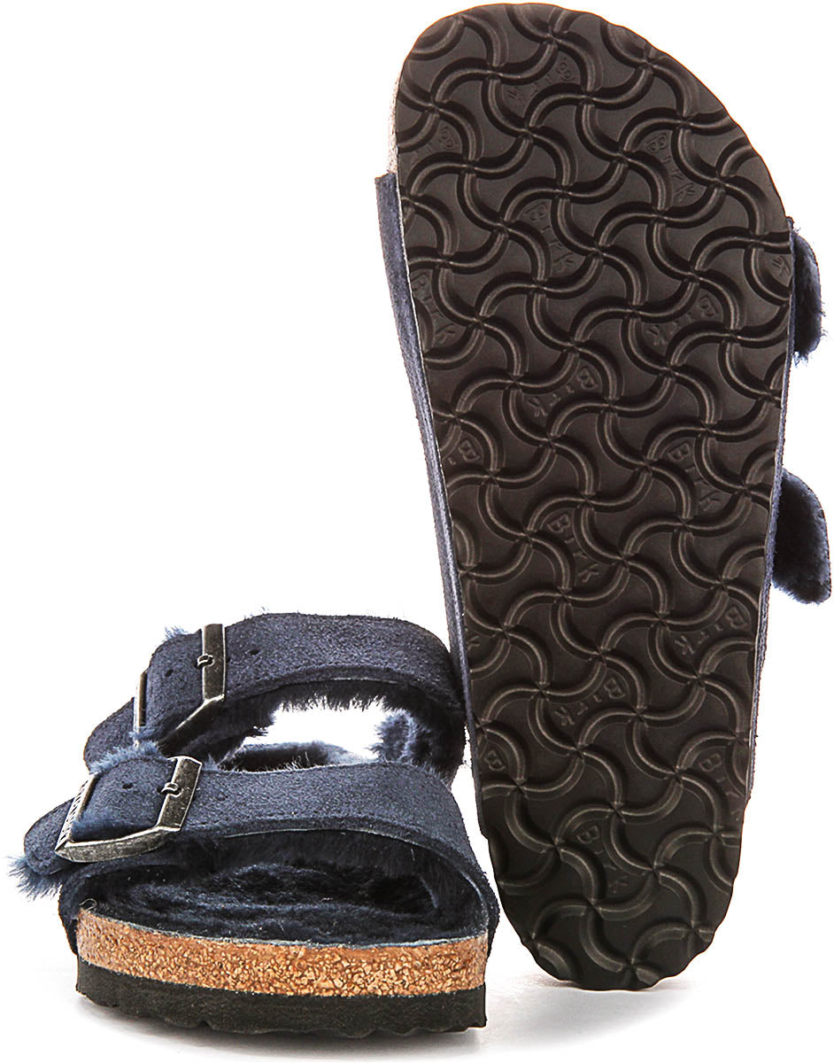 Birkenstock Arizon Fårskinn i Marinblå för Kvinnor | Normal Passform