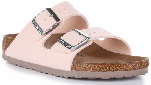 Sandales Birkenstock Arizona Birkibuc véganes pour femmes en rose
