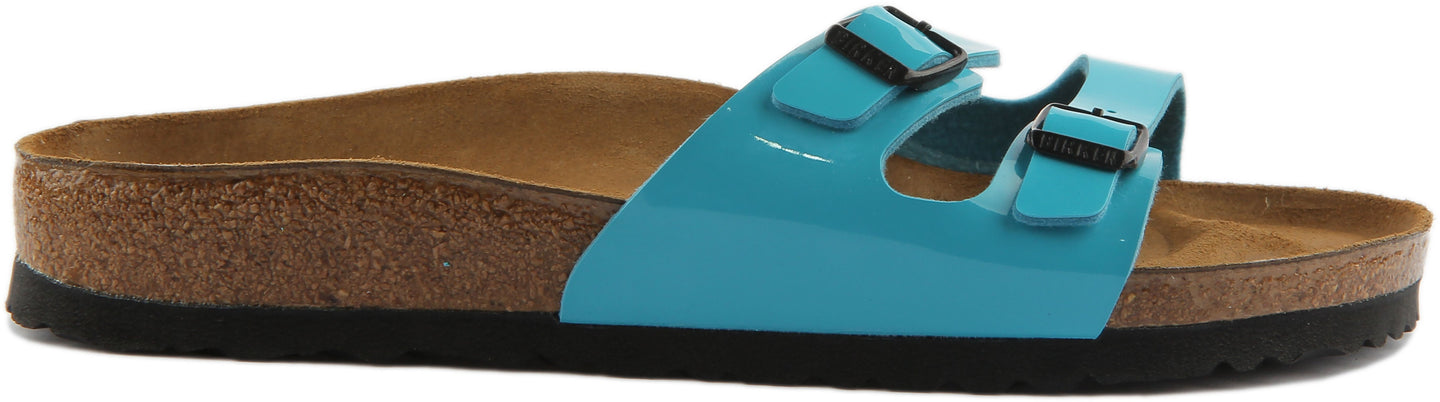 Birkenstock Ibiza Sandales Birko Flor à double lanière pour femmes en bleu marine