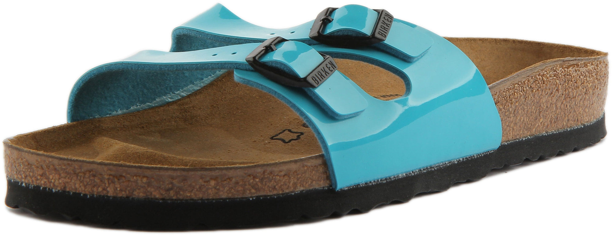 Sandales Birkenstock Ibiza Birko Flor à double lanière pour femmes en bleu marine