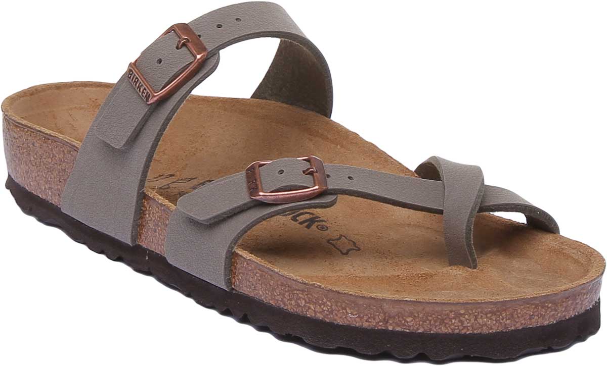 Birkenstock Mayari Sandale électrique à lanières métalliques pour femmes dans pierre