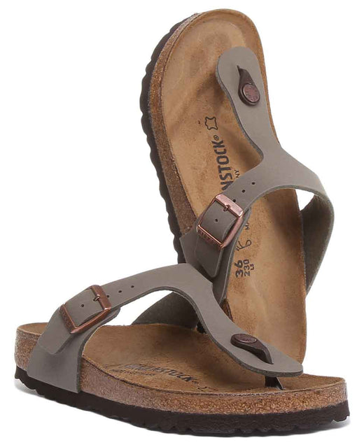 Sandalia Birkenstock Gizeh para mujer estilo tanga Birko Flor en piedra