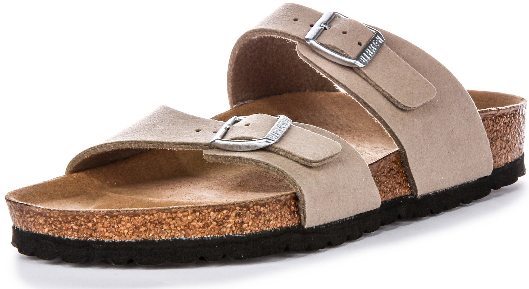 Sandales véganes Birkenstock Sydney BS à deux brides réglables taupe