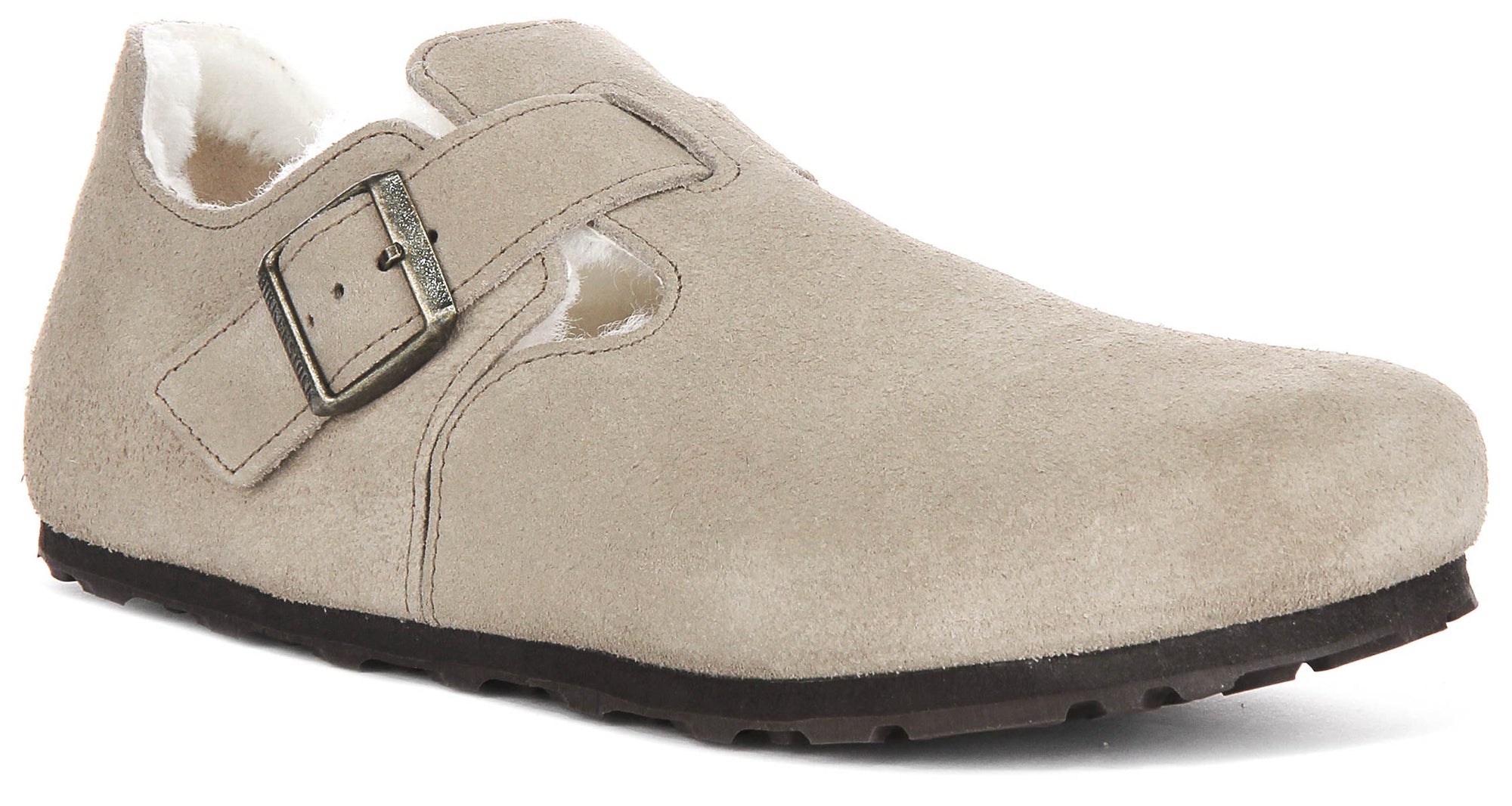 Birkenstock London en peau de mouton taupe | Coupe régulière