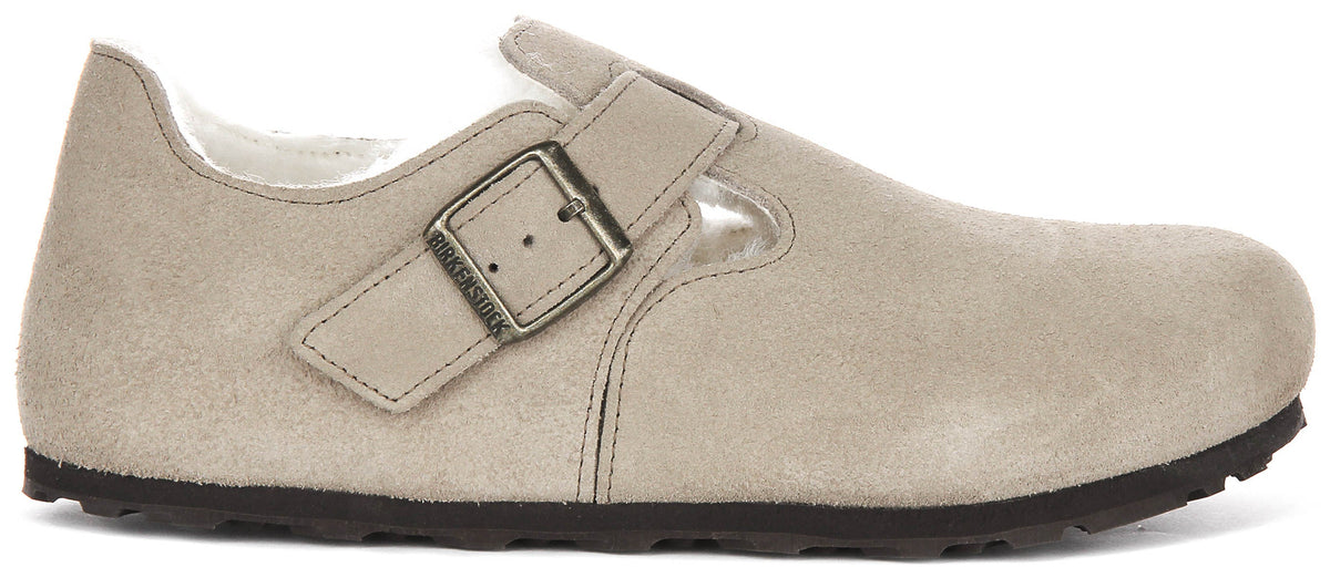 Birkenstock London in Pelle di Pecora Taupe | Taglio Regolare