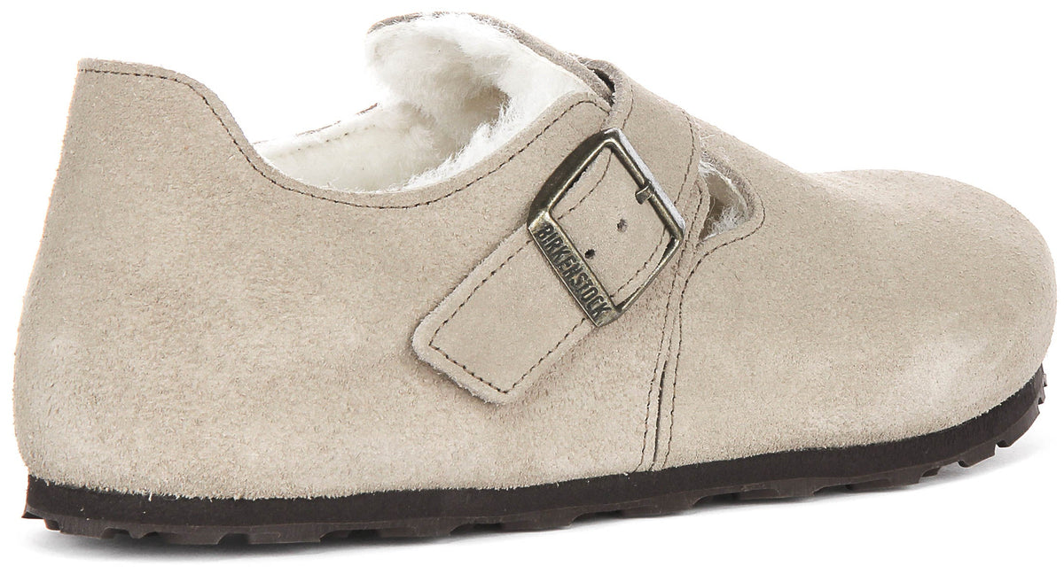 Birkenstock London in Pelle di Pecora Taupe | Taglio Regolare