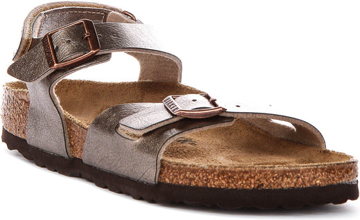 Birkenstock Rio Plain Kids in Taupe voor Junioren | Smalle Pasvorm