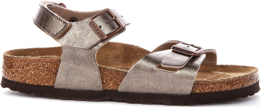 Birkenstock Rio Plain Kids in Taupe voor Junioren | Smalle Pasvorm