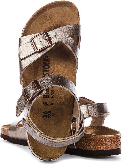 Birkenstock Rio Plain Kids In Taupe For Juniors | Narrow Fit