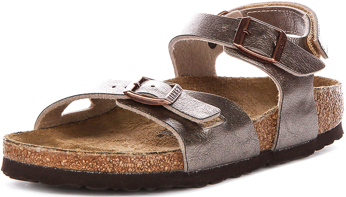Birkenstock Rio Plain Kids in Taupe voor Junioren | Smalle Pasvorm
