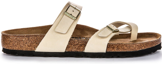 Birkenstock Mayari Sandales en cuir suédé pour femmes en beige