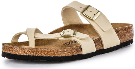 Birkenstock Mayari Sandales en cuir suédé pour femmes en beige