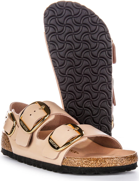 Sandali Birkenstock Milano Big Buck Elegant Pin in pelle beige
