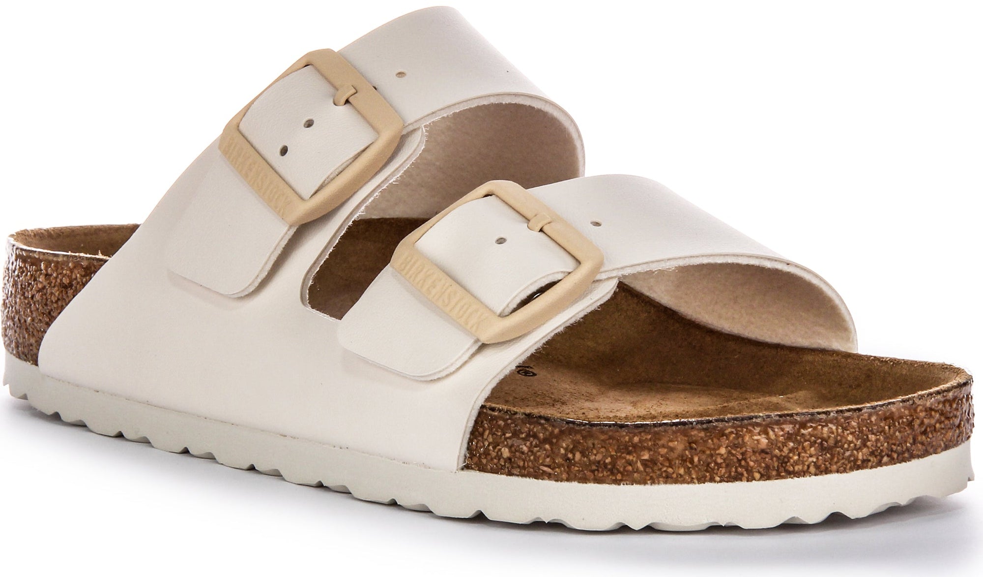 Birkenstock Arizona BS sandalen met twee verstelbare riemen in Birko Flor beige  