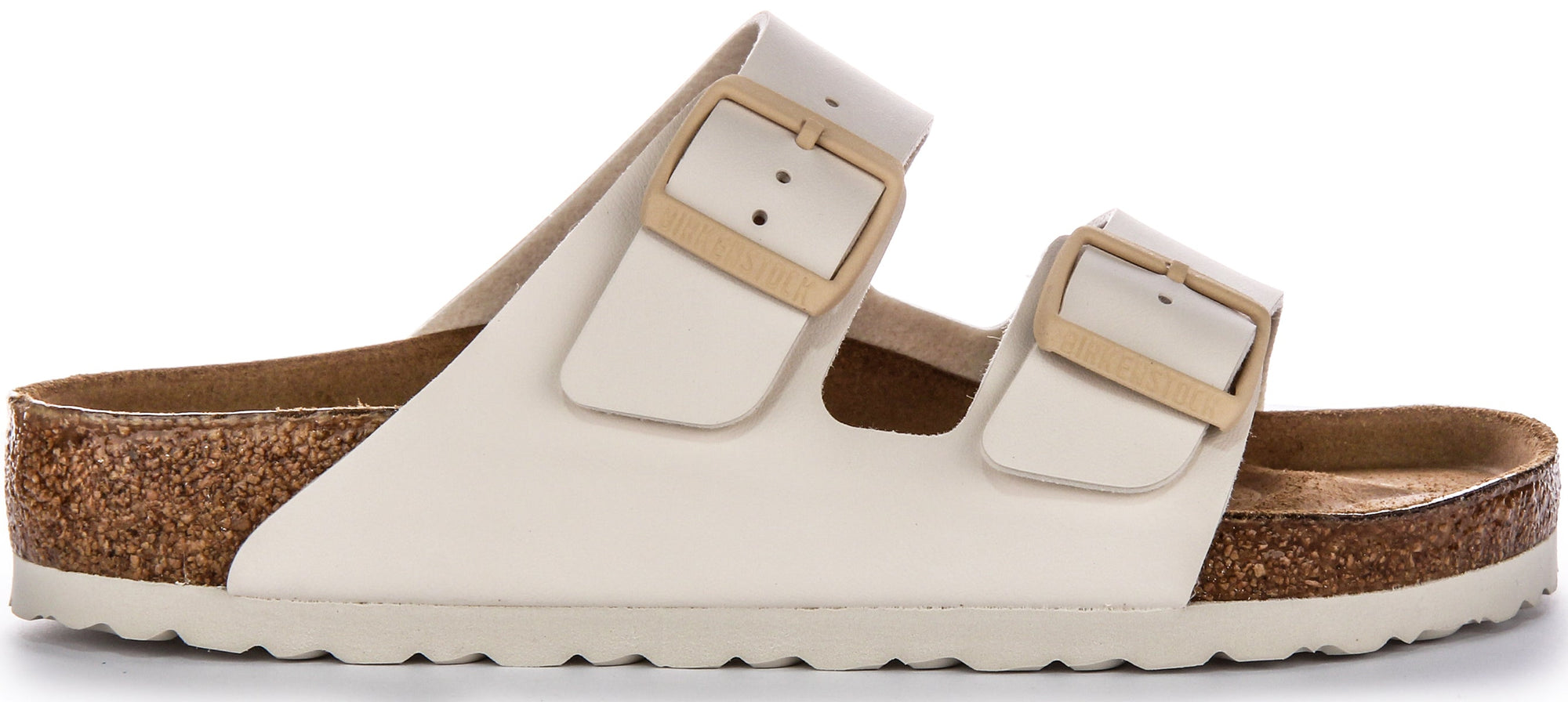 Birkenstock Arizona BS sandalen met twee verstelbare riemen in Birko Flor beige  