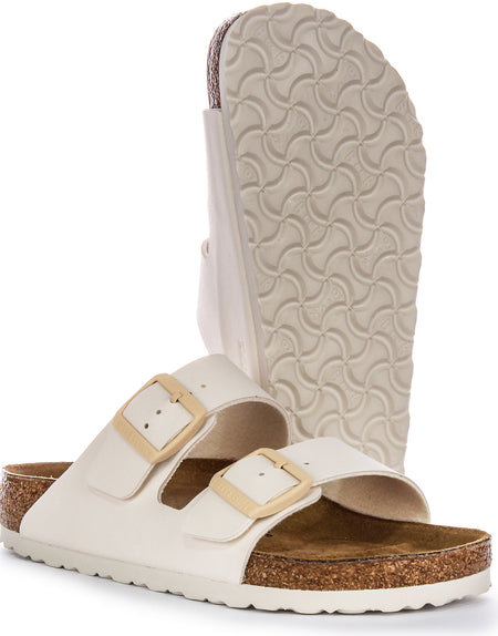 Birkenstock Arizona BS sandalen met twee verstelbare riemen in Birko Flor beige  