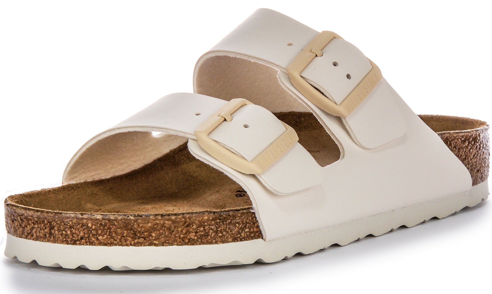 Birkenstock Arizona BS sandalen met twee verstelbare riemen in Birko Flor beige  
