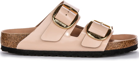Birkenstock Arizona Big Buckle Semi Exquisite FB Semelle EVA Sandales Femme en Cuir Beige