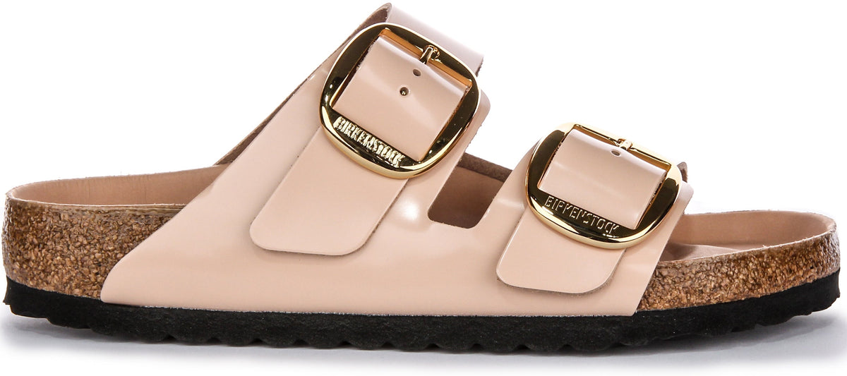 Birkenstock Arizona Grote Gesp Semi Exquisite FB EVA Zool Dames Sandalen van Beige Leer