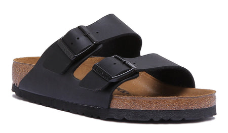 Birkenstock Arizona Sandalen met Birko Flor dubbele band voor dames in zwart