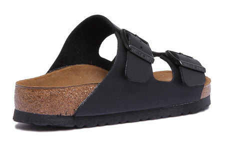 Birkenstock Arizona Sandalen met Birko Flor dubbele band voor dames in zwart