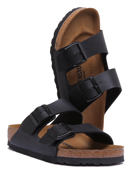 Birkenstock Arizona Sandalen met Birko Flor dubbele band voor dames in zwart